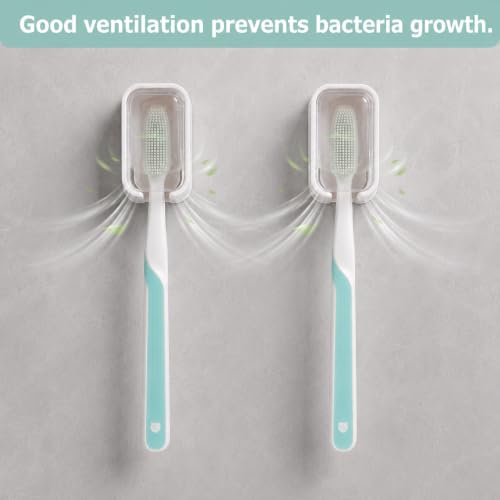 Toothbrush Holders for Bathroom 2PCS Wall Mounted Tooth Brush | Single Toothbrushes Dispenser Storage Organizer for Home and Travel