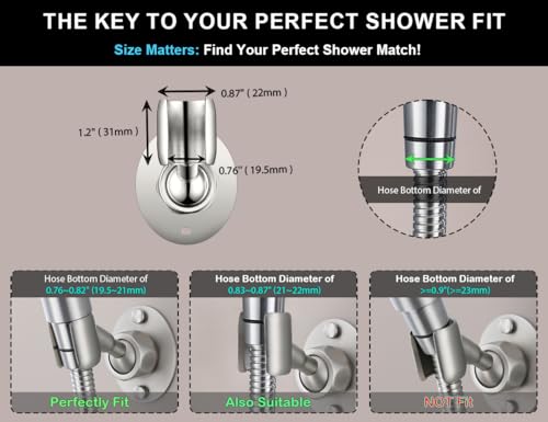 Solid Brass Adjustable Shower Head Holder Wall Mount(Brushed Nickel) | Pivot ball joint allows 360° rotation. Screw mount for secure wall installation. Fits most handheld shower sprayers. - color: Brushed Nickel
