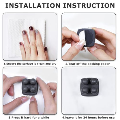 Silicone Toothbrush Holder Multi-Function Hook Waterproof self Adhesive Single Toothbrush Hook Plug Holder for Wall for Hanging Bathroom Kitchen Living Room Office (Square-Black) - color: Square-black
