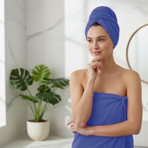 8 Piece Bath Towels for Bathroom - 100% Cotton, Soft Absorbent Bathroom Towels Set - 2 Extra Large Bath Towels, 2 Hand Towels & 4 Washcloths - Hotel Spa Thick Plush Towel, Purple - color: Purple (Pack of 8)
