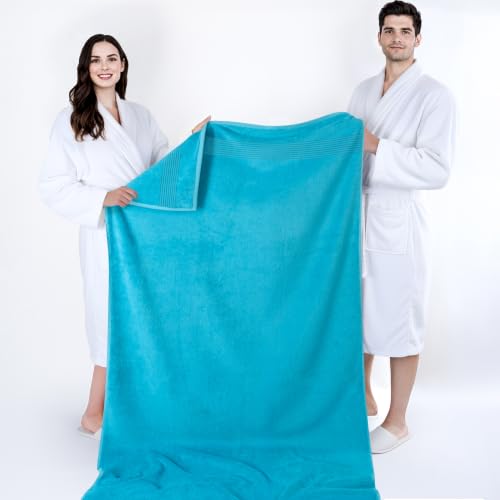 Cotton Paradise 100% Cotton Turkish Towel Set, Soft Absorbent Quick Dry, 2 Piece 35x70 Bath Sheet Set, Ocean Aqua - color: Ocean Aqua, size: 35"x70"