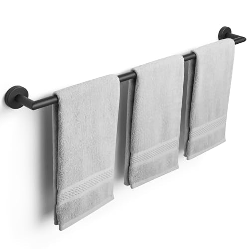 Bath Towel Bar 30 Inch Towel Rack for Bathroom Wall Mount Heavy Duty Bath Towel Holder Modern Towel Rod Black Towel Hanger Bathroom Accessories Towel Rail Stainless Steel Single Towel Bars Matte Black - color: Matte Black, size: 30 Inch