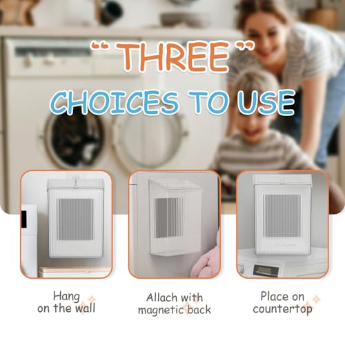 Sealegend Magnetic Trash Can with Lid, Space Saving Lint Bin Clear | Wastebasket for Kitchen, Refrigerator, Cabinet, Bathroom & Laundry Room - color: Clear