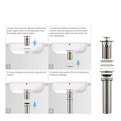 KBF1010 Solid Brass Single Handle Bathroom Sink Faucet, Circular X Single Hole Bathroom Faucet with Pop Up Drain | High Arc Spout | Brushed Nickel | Corrosion and Rust Resistant - color: Brushed Nickel W/ Pop Up Drain
