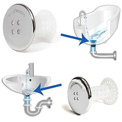 TubShroom and SinkShroom Drain Protectors Hair Catchers for Bathtubs and Sinks, Chrome - color: Chrome