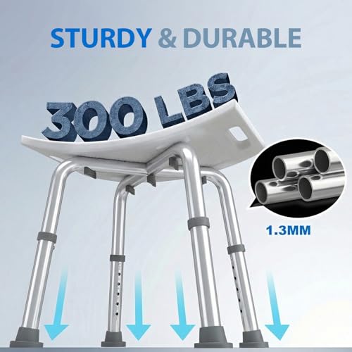 Adjustable Shower Chair for Bathtub, Non-Slip Seat for Seniors & Disabled | FSA/HSA Shower Stool for Inside Shower, Bath Chair with Padded Seat & Drainage Holes for Inside Standard Tub Use, 300LBS