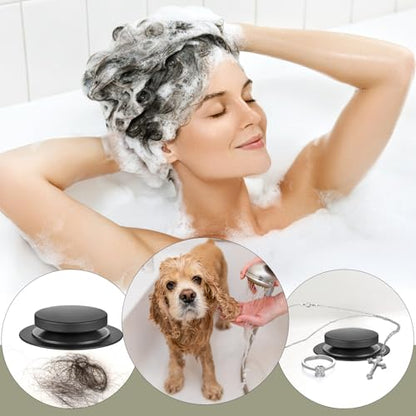 Universal Bathtub Stopper, Pop Up Bath Tub Drain Stoppers, EZ Install Bathtub Drain Replacement Trim Kit, Replaces Lift and Turn, Tip-Toe and Trip Lever Drains for Tub(Black) - color: Matte Black