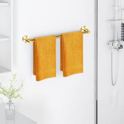 MGahyi Adjustable Stainless Steel Towel Racks for Bathroom 13.18-24In | Rustproof Single Towel Bar Wall Mounted, Sturdy & Space-Saving Towel Holder Rod for Bathroom Accessories, Gold - color: Gold