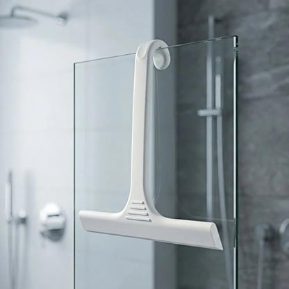 Silicone Shower Squeegee - All-in-One Design with Built-in Hook, 10 Inch Streak-Free Bathroom and car Cleaner for Glass Doors, Mirrors, Windows, Tiles Grey - color: Gray