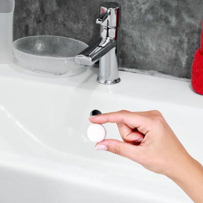 Gosknor 10pcs Silicone Sink Overflow Hole Cover, Round Spillover Cap Ring Stopper for Kitchen Bathroom Basin Easy-Fit Overflow Drain Cover Insert Plug for Home Bath Kitchen Washbasin Sinks (White)