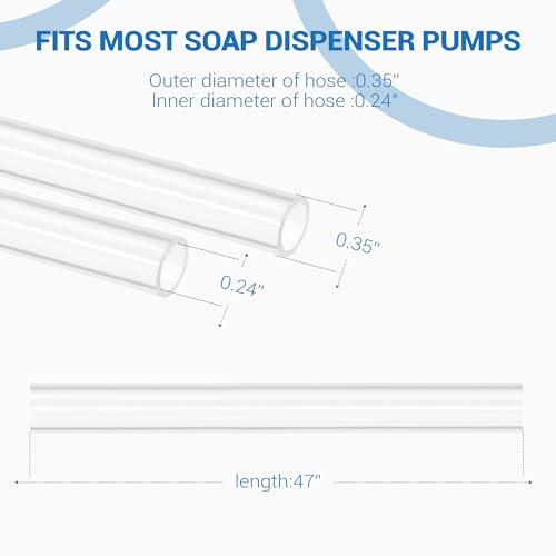 Yofidra Sink Soap Dispenser Extension Tube Kit (Anti-Backflow, 47") | Upgraded check valve, fits most soap containers, stable strong suction, no repeated tiny bottle refilling - color: White, size: 47" (Pack of 1)