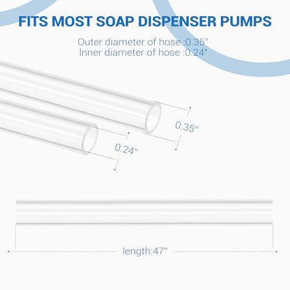 Yofidra Sink Soap Dispenser Extension Tube Kit (Anti-Backflow, 47") | Upgraded check valve, fits most soap containers, stable strong suction, no repeated tiny bottle refilling - color: White, size: 47" (Pack of 1)
