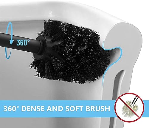 Deep & Sturdy Toilet Bowl Brush with Holder - Durable Scrubbing - Toilet Cleaners - Household Essentials - Bathroom Cleaner - Cleaning Supplies - Household Supplies, Painted Satin Gold - color: Satin Gold
