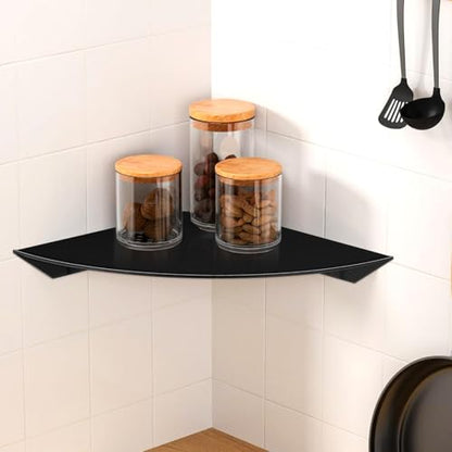 ABOOFAN Acrylic Shower Shelf Wall Mounted Corner Organizer for Bathroom Waterproof 2-Piece Set with Soap Holder for Shampoo and Bathroom Storage