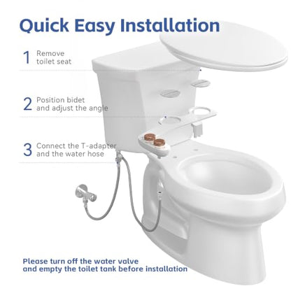 Bidet Attachment for Toilet Seat Water Pressure - Non Electric Bidets Self Cleaning Sprayer - Dual Nozzle Bidet Attachments Toilets Spray - Adjustable Bidets Wash Butt Cleaner for Bathroom Gifts - color: Rose Gold