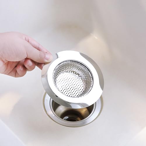 2 Pack Bathtub Drain Strainer, 2.75" Top / 1.75" Basket Stainless Steel Drain Hair Catcher, Perfect for Bathroom Sink Bathtub Vanity Sink Basin Shower Room Balcony Floor Drain (2)