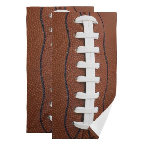 American Football Hand Towels for Bathroom Set of 2 Soft Absorbent Rugby Lace Print Brown White Ball Kitchen Dish Towels Sport Decorative Guest Bathroom Towels for Bath,Face,Hair 14"x28" - color: Brown
