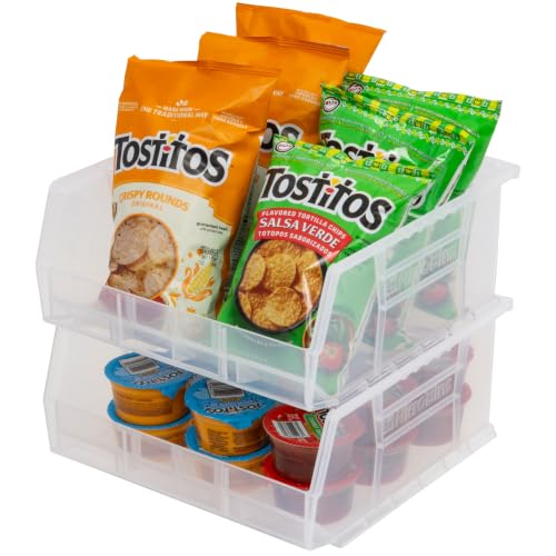 Akro-Mils 30235 AkroBins Plastic Storage Bins, 11"x11"x5", Clear, 6-Pack | Space-Saving Stackable Bins for Garage, Pantry, Craft Organization - color: Clear
