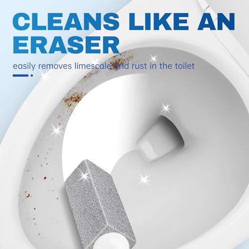 Vacplus Toilet Brush, 4 Pack, 100% Pumice Stone, Long Handle | Toilet Bowl Cleaner, Pool, Bathroom Sink, Removes Limescale Rust - color: Gray(2x Efficiency), size: 4 Count (Pack of 1)