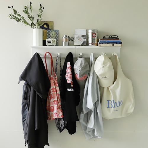 Entrance Coat Rack ，Coat Hooks, Wall-Mounted Wooden Hook Rack, Wall-Mounted Shelves are Very Suitable (White Color Finish—A-2) - style: White color finish—A-2