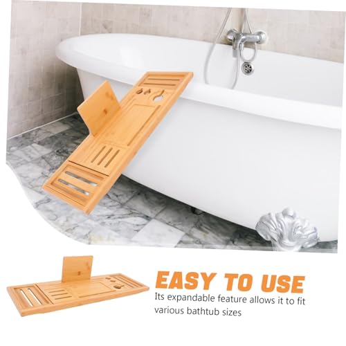 Expandable Bamboo Bathtub Tray Bath Tray for Bathtub Storage Organizer
