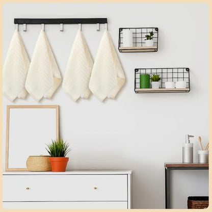 4 Pack Cream Hand Towels Waffle 100% Cotton 13x29 Inch | Soft Absorbent Bathroom Kitchen Use, Waffle Texture Quick Dry, Durable Cotton Washcloths Ideal for Guests Daily Needs - color: Cream