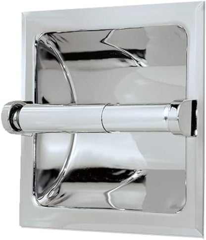 Gatco 782, Recessed Toilet Paper Holder, Chrome / Wall Mounted 6.25" x 6.25" Recessed Spring Loaded Toilet Paper Holder for Bathroom - color: Chrome