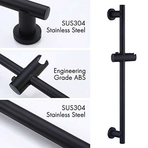 KES Shower Slide Bar for Bathroom with Adjustable Handheld Shower Holder Wall Mount SUS 304 Stainless Steel Matte Black, F204-BK