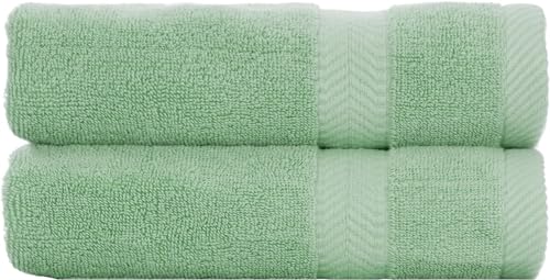 BY LORA 2-Pack Oversized Bath Sheets, Terry Cotton Hotel Large Towels, Mint Green - color: Mint Green, size: Bath Sheet 2-Pack