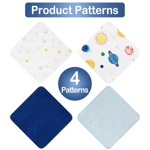 softan Baby Washcloths, 24Pack Baby Wash Cloths Extra Soft & Ultra Absorbent, Baby Towels Face Towel Unisex for Boys Girls Face & Body, Washclothes Gentle on Sensitive Skin, 9''x 9''Blue Planet - color: Blue Planet