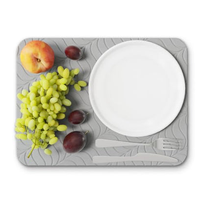 Deepstone Diatomite Stone Dish Drying Mat – Fast-Drying Natural Diatomaceous Earth Kitchen Countertop Drying Board – Super Absorbent & Non-Slip, 16 x 12 in (Gray) - color: Gray