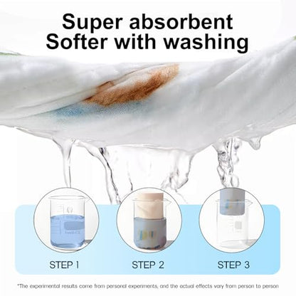 5-Pack Baby Washcloths - Soft Absorbent Viscose from Bamboo Wash Cloths for Babies, Kids, Toddlers, Infant, Newborn Bath Towels, Gentle on Sensitive Skin, 10x10 Reusable Face Towels