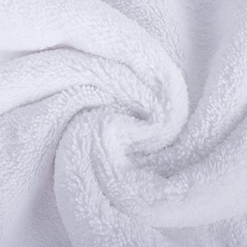 POLYTE 410 GSM Poly Blend Microfiber Quick Dry Bath Towel Set of 6 Pieces | 2-Body Towels, 2-Hand Towels, 2-Wash cloths, Oversize, Lint Free - color: White