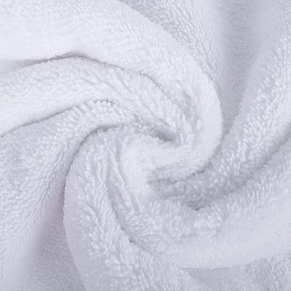 POLYTE 410 GSM Poly Blend Microfiber Quick Dry Bath Towel Set of 6 Pieces | 2-Body Towels, 2-Hand Towels, 2-Wash cloths, Oversize, Lint Free - color: White