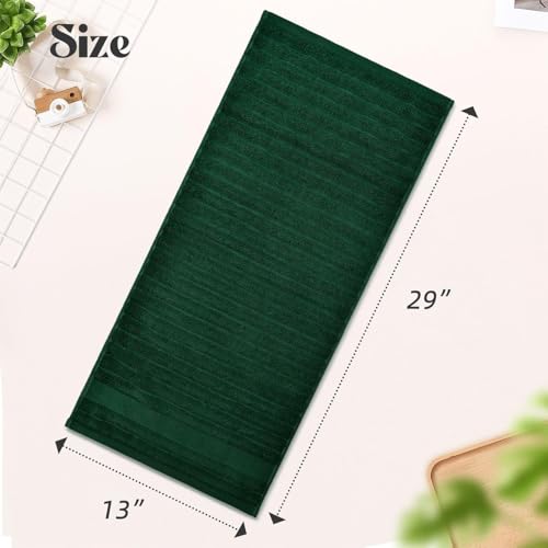 Jacquotha 2-Pack Hand Towels (Forest Green) Ribbed – Kitchen & Bathroom | Premium Cotton Towels 13” x 29”, Soft and Quick Drying 480 GSM - color: Forest Green