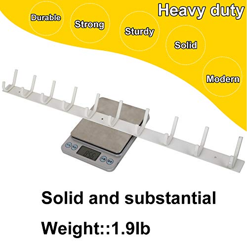 WEBI Coat Rack Wall Mounted,10 Hooks,30" Long Coat Hooks Wall Mount White,Coat Hanger Wall,Hook Rack,Jacket Hooks for Coats,Clothes,Hats - size: 10 Hooks