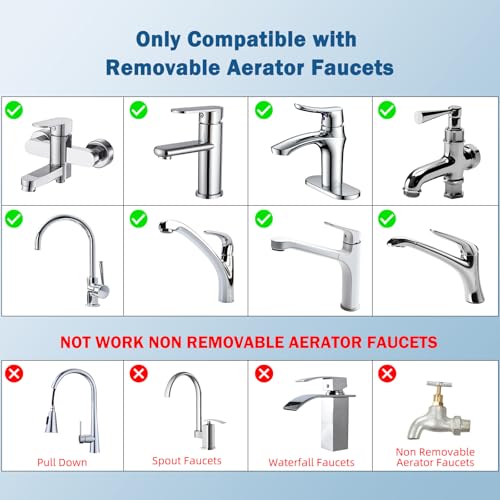 Hibbent Metal NSF/ANSI/CAN 372 Faucet Aerator with Dual-function, Silver | Kitchen Sink Aerator, Bathroom Sink Sprayer Attachment, Faucet Replacement Part 55/64'' Female Thread - color: Silver, style: Classic 360 Degree Faucet Aerator