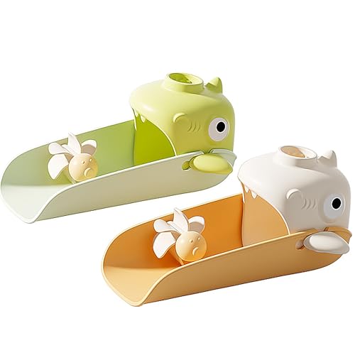 2 Pack Faucet Extender for Toddlers Universal Sink Extension with Water Wheel to Kids Fun Hand Washing Temperature Sensitive Orange Green - color: Orange Green