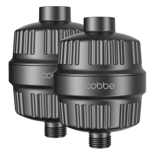 Cobbe HD HEAVY DUTY High Output Shower Filter 2 Pack – 99% REMOVAL Shower Head Filter for Hard Water, Heavy Metals, Chlorine and Harmful Substance, Improve your skin and hair - Black - color: Shower Filter x 2 Black