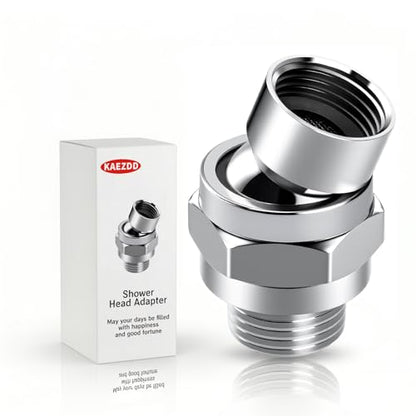 1 Pc Shower Connector Ball Joint Shower Head Swivel Ball Adapter Brass Adjustable Shower Arm Extension Universal Component Polish Chrome - color: Silver