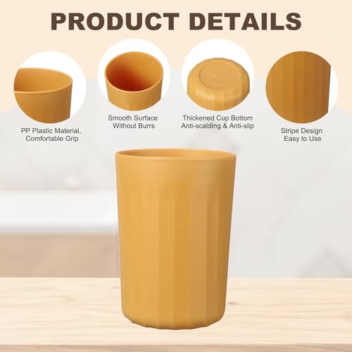 uxcell 1 Pcs Simple Toothbrush Cup, 2.8 x 2.8 x 3.9 Inch Bathroom Tumbler Reusable Plastic Cup Set for Storing Toothpaste Toothbrushes Combs Water Beverages, Yellow - color: Yellow