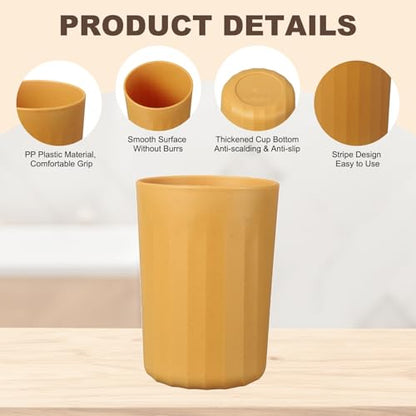 uxcell 1 Pcs Simple Toothbrush Cup, 2.8 x 2.8 x 3.9 Inch Bathroom Tumbler Reusable Plastic Cup Set for Storing Toothpaste Toothbrushes Combs Water Beverages, Yellow - color: Yellow