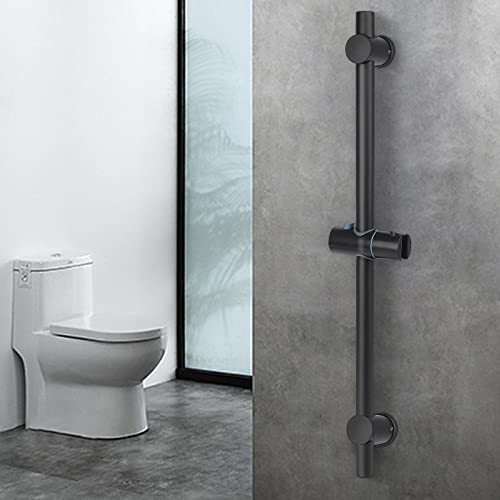 NearMoon Shower Slide Bar with Height/Angle Adjustable Handheld Shower Holder, Bathroom SUS 304 Stainless Steel Shower Head Holder for Bath (Screw Mounted, Matte Black) - color: Matte Black, style: Screw Mounted