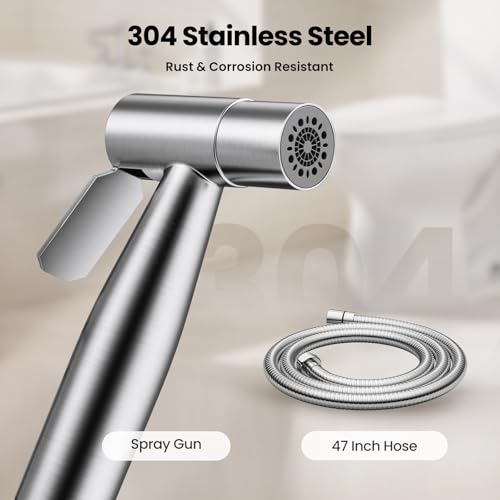 JOMOO Bidet Sprayer for Toilet, 304 Stainless Steel Handheld Bidet Sprayer for Toilet with 47" Bidet Hose, Adjustable Water Pressure Jet Spray for Toilet & Shattaf for Personal Hygiene, Cloth Diaper