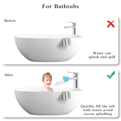 Gjinxi Bathtub Extender 2 Pack Silicone Faucet Extender for Kids Kitchen Sink Bathtub Spout Baby Bathroom Faucet Extenders for Kids Hand Washing Faucets Extenders Fit for Most Faucets