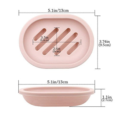 TOPSKY 2-Pack Soap Dish with Drain, Soap Holder, Soap Saver, Easy Cleaning, Dry, Stop Mushy Soap (Pink) - color: Pink