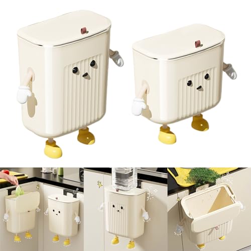 Hangings Kitchen Compost Bin With Lid Wall Mounted Trash Can Under Sink Cabinet Door For Bathroom Offices Home Decors Office Trash Can
