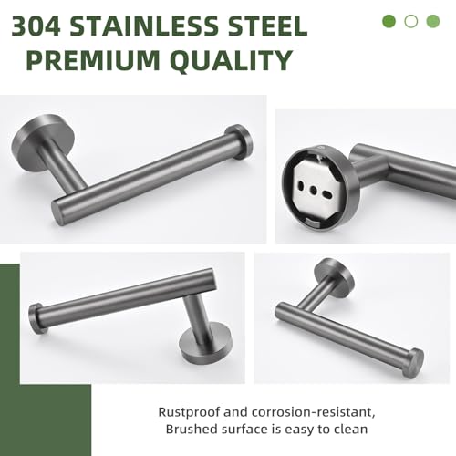 Gunmetal Gray 304 Stainless Steel Toilet Paper Holder, Towel Ring Bundle Bundle, Wall Mounted