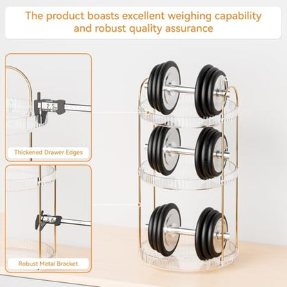 360° Rotating Makeup Organizer, Large Capacity 3 Tier Perfume Skincare Clear Bathroom Organizers, Multi-Function Spinning Cosmetic Storage for Bedroom, Dresser, Countertop