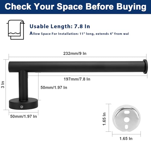 NearMoon Hand Towel Holder/Towel Ring, Thicken Stainless Steel Hand Towel Bar for Bathroom, Rustproof Wall Mounted Towel Rack, Contemporary Style Bath Accessories, 9 Inch (1 Pack, Matte Black) - color: Matte Black